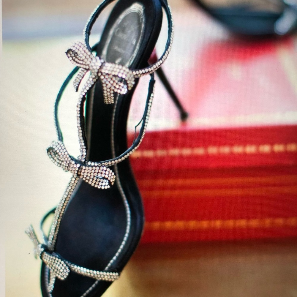 Rene Caovilla crystal bow shoes